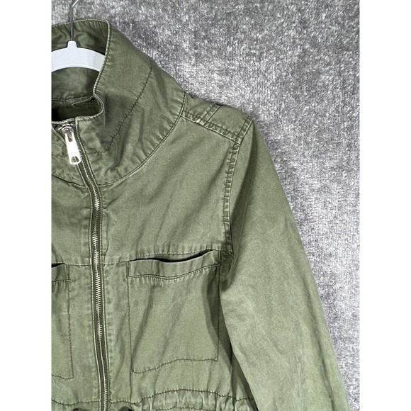 Old Navy Long Sleeve Utility Cargo Field Jacket Womens Small Green Pockets Zip - Picture 6 of 16